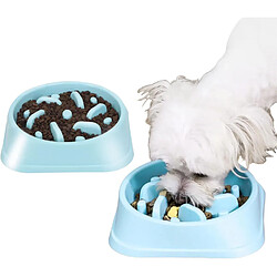Vendos85 Gamelle Anti Glouton Chien Bleu Gamelle anti-glouton - Fibres de bambou/plastique recyclé - Design antidérapant - Pour grands chiens