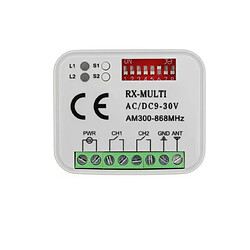 Récepteur Multifréquence de Garage 12-24V DC