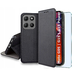 Htdmobiles Housse portefeuille Motorola Moto G05 / G15 / E15 - Noir