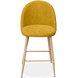 Avis ICONIK INTERIOR Tabouret tapissé en tissu - design scandinave - 66cm - Evelyne Bleu foncé