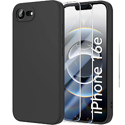 Little Boutik Coque Silicone iPhone 16e + 2 Verres Trempés - Noir