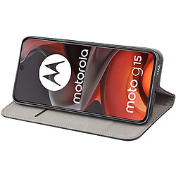 Htdmobiles Housse portefeuille Motorola Moto G05 / G15 / E15 - Noir
