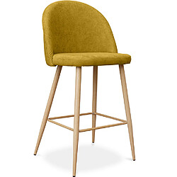 Acheter ICONIK INTERIOR Tabouret tapissé en tissu - design scandinave - 66cm - Evelyne Bleu foncé