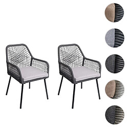 Mendler Lot de 2 chaises de jardin - Gris graphite