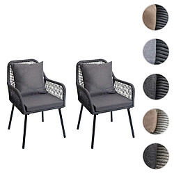 Mendler Set de 2 chaises de jardin - Gris anthracite