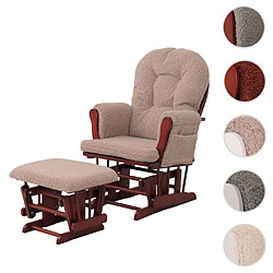 Mendler Fauteuil relax tissu - Brun