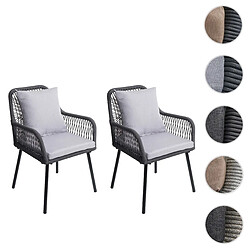 Mendler Lot de 2 chaises de jardin - Gris
