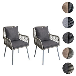 Mendler Lot de 2 chaises de jardin - Gris