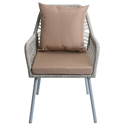 Avis Mendler Lot de 2 chaises de jardin - Beige