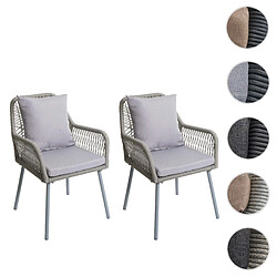 Mendler Lot de 2 chaises de jardin - Gris