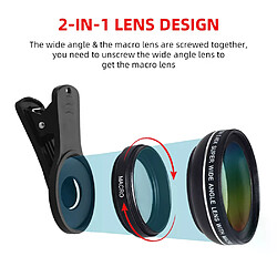 Objectif mobile HD 2-en-1 pour iPhone/Samsung/Huawei
