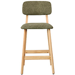 Moloo CLIFF-Tabouret de bar en bois naturel et Tissu Trendy Sauge (x2) pas cher