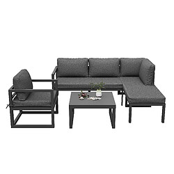 KOMHTOM Ensemble de meubles de jardin en corde, canapé d'angle, y compris tous les coussins d'assise et les coussins, gris pas cher