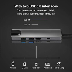 Adaptateur Multi Séparateur 5 en 1 USB C HUB