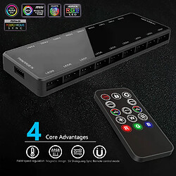 Télécommande Hub 1 à 9 3 en 1 ARGB pour PC