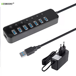 Kebidu HUB USB 3.0 - Adaptateur multi-ports pour Windows et MAC