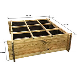 Habitat Et Jardin Carré potager en bois Iris - 90 x 90 x 28 cm