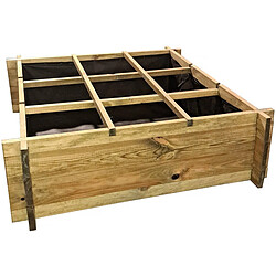 Habitat Et Jardin Carré potager en bois Iris - 90 x 90 x 28 cm