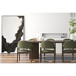 Moloo WOOL-Chaise en Frêne patiné noyer et Tissu Trendy Sauge (x2)