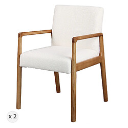 Moloo ALBAN Fauteuil de Table - Lot de 2 - Écru et Frêne