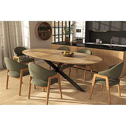 Moloo WOOL-Chaise en Frêne naturel et Tissu Trendy Sauge (x2)