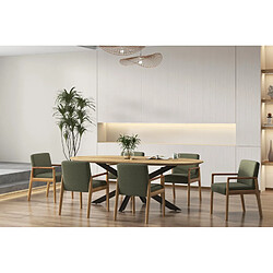Moloo ALBAN-Fauteuil de table en Frêne naturel et tissu Trendy Sauge (x2)