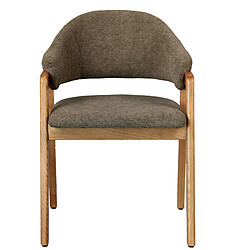 Moloo WOOL-Chaise en Frêne naturel et Tissu Trendy Taupe (x2) pas cher