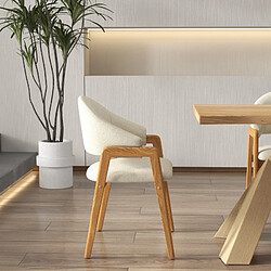 Moloo WOOL-Chaise en Frêne naturel et Tissu Trendy Ecru (x2)