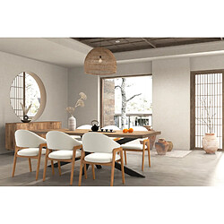 Moloo WOOL-Chaise en Frêne naturel et Tissu Curly Ecru (x2)