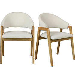 Moloo WOOL-Chaise en Frêne naturel et Tissu Trendy Ecru (x2)