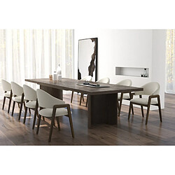 Moloo WOOL-Chaise en Frêne patiné noyer et Tissu Curly Ecru (x2)