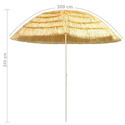 Parasol de plage vidaXL - 300 cm Naturel pas cher