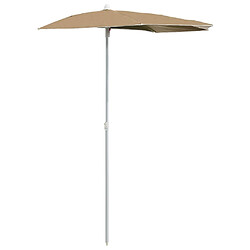 VidaXL Demi-parasol de Jardin 180x90 cm - Taupe