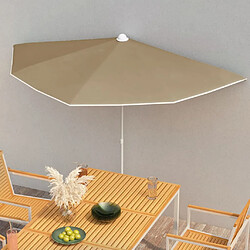 VidaXL Demi-parasol de Jardin 180x90 cm - Taupe
