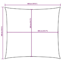vidaXL Voile de parasol 4x4 m - Orange pas cher