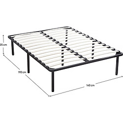 Avis Habitat Et Jardin Sommier à lattes + pieds pour matelas - 140 x 190 cm - 26 lattes