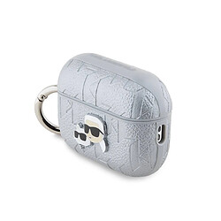 Avis Karl Lagerfeld Coque pour AirPods Pro 2 à Motif Karl et Choupette Gaufré Argent