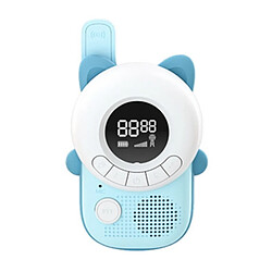 Avizar Paire de Talkie-walkie Enfant avec Écran LCD Rétroéclairé Modèle Miaou Bleu