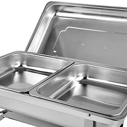Cheffinger Chauffe-Plat à 2 Compartiment Argent pas cher