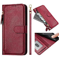 Flip Étui REALME C21 Rouge GANGXUN Étui portefeuille Realme - Cuir PU protection totale - Béquille, compartiments cartes et conception conviviale