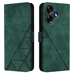 Infinix Hot 30 4G - Vert Coque flip portefeuille - Cuir PU - Fentes pour cartes - Protection intégrale - Fermeture magnétique