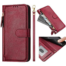 Motorola Moto G73 5G Étui Flip - Rouge Étui portefeuille en cuir PU - Six emplacements pour cartes - Protection complète
