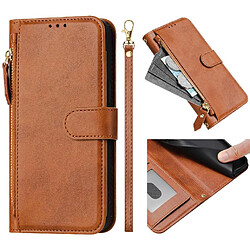 Itel POP 5C Étui - Orange Étui portefeuille cuir PU avec dragonne - Fonction stand - Protection 360°