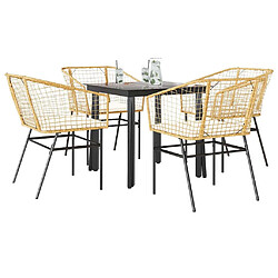 vidaXL Ensemble à manger jardin 5pcs - Marron