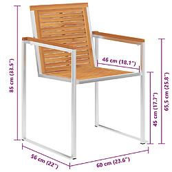vidaXL Chaises de jardin avec coussins - Bois d'acacia pas cher