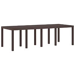 vidaXL Table de Jardin Marron 250 x 100 x 73 cm polyrotin