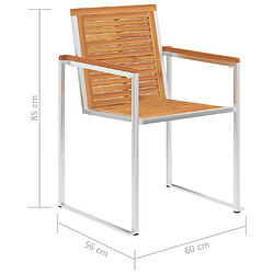 vidaXL Chaises de jardin avec coussins - Bois d'acacia massif pas cher