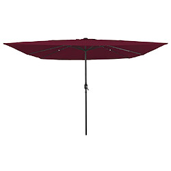 vidaXL Parasol de jardin avec LED 300 cm - Bordeaux
