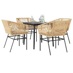 Ensemble à manger jardin vidaXL - Marron