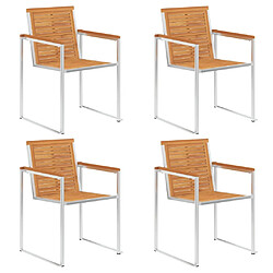 Avis vidaXL Chaises de jardin avec coussins - Bois d'acacia massif